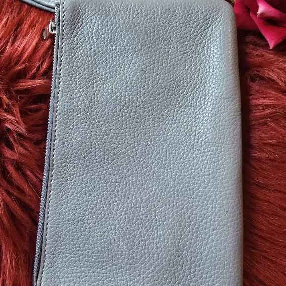 Coach Light Blue Gray Leather Wristlet - Picture 4 of 6